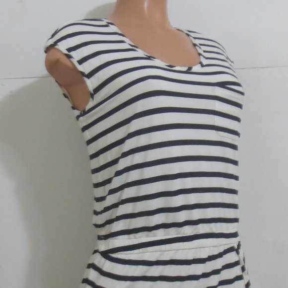 Theory Black and White Striped Dress - Picture 1 of 6